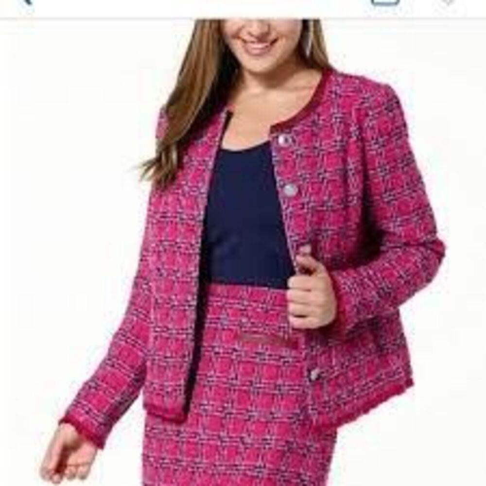 NWT G by Giuliana Black Label Timeless Tweed Jacket in fushia Size XS